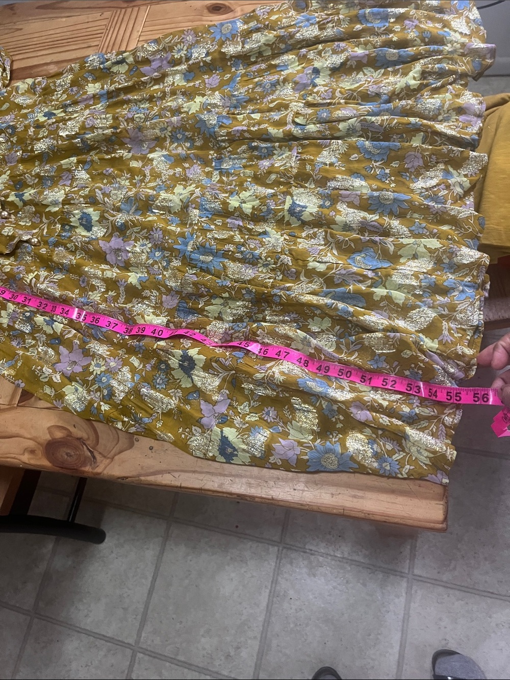 Karina Grimaldi Mustard Floral V-Neck Maxi Dress - Picture 14 of 15